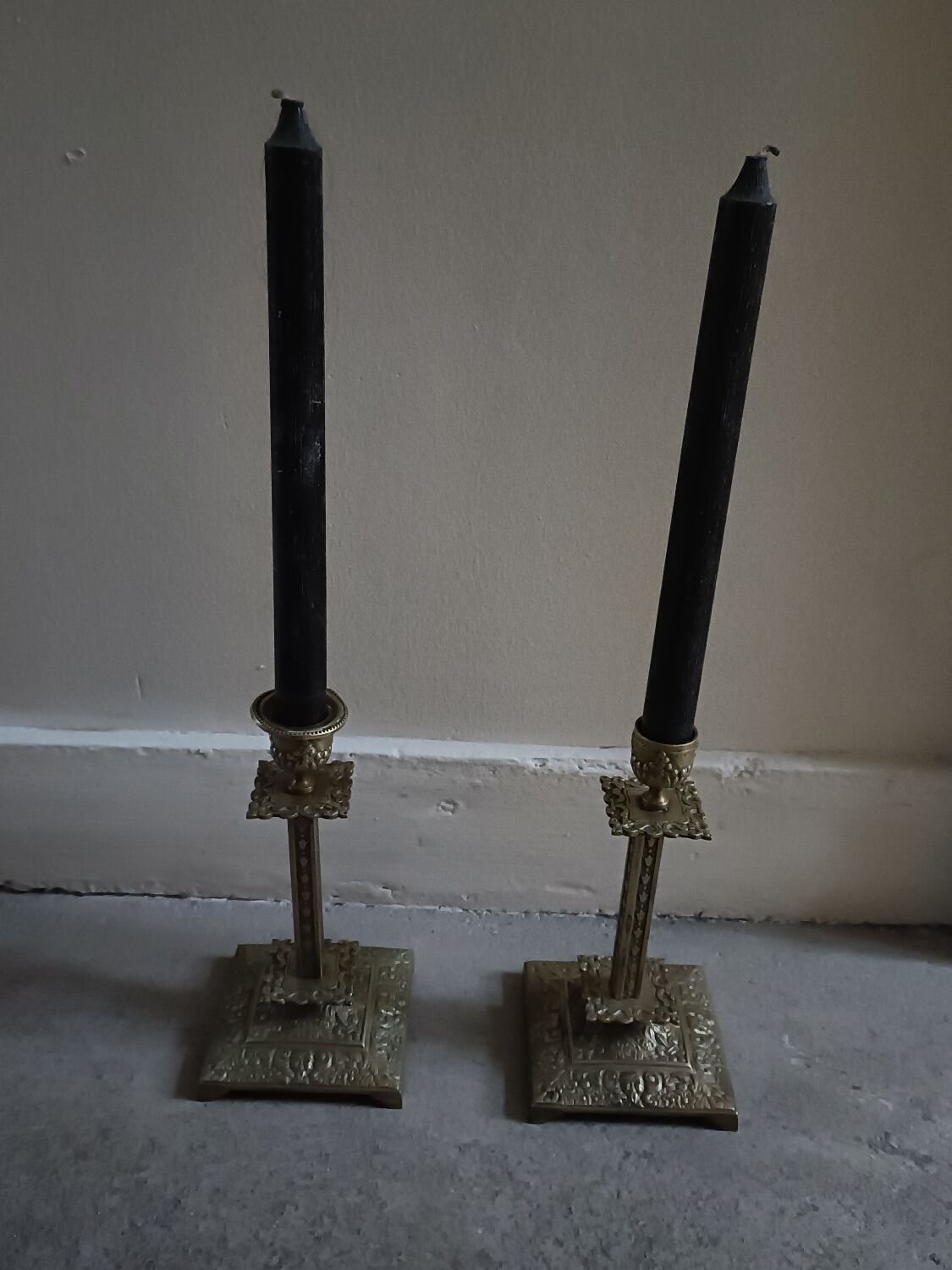 Paire de bougeoirs anciens XIXème