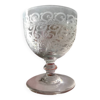 Acid-etched Baccarat glasses