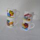 4 mugs humour vintage arcopal 2 cats - 2 dogs "sausage"