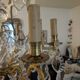 Old chandelier 8 branches bronze and Bohemian crystal late nineteenth