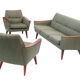 living room set,  norway 1960's, set of 2 armchairs & sofa