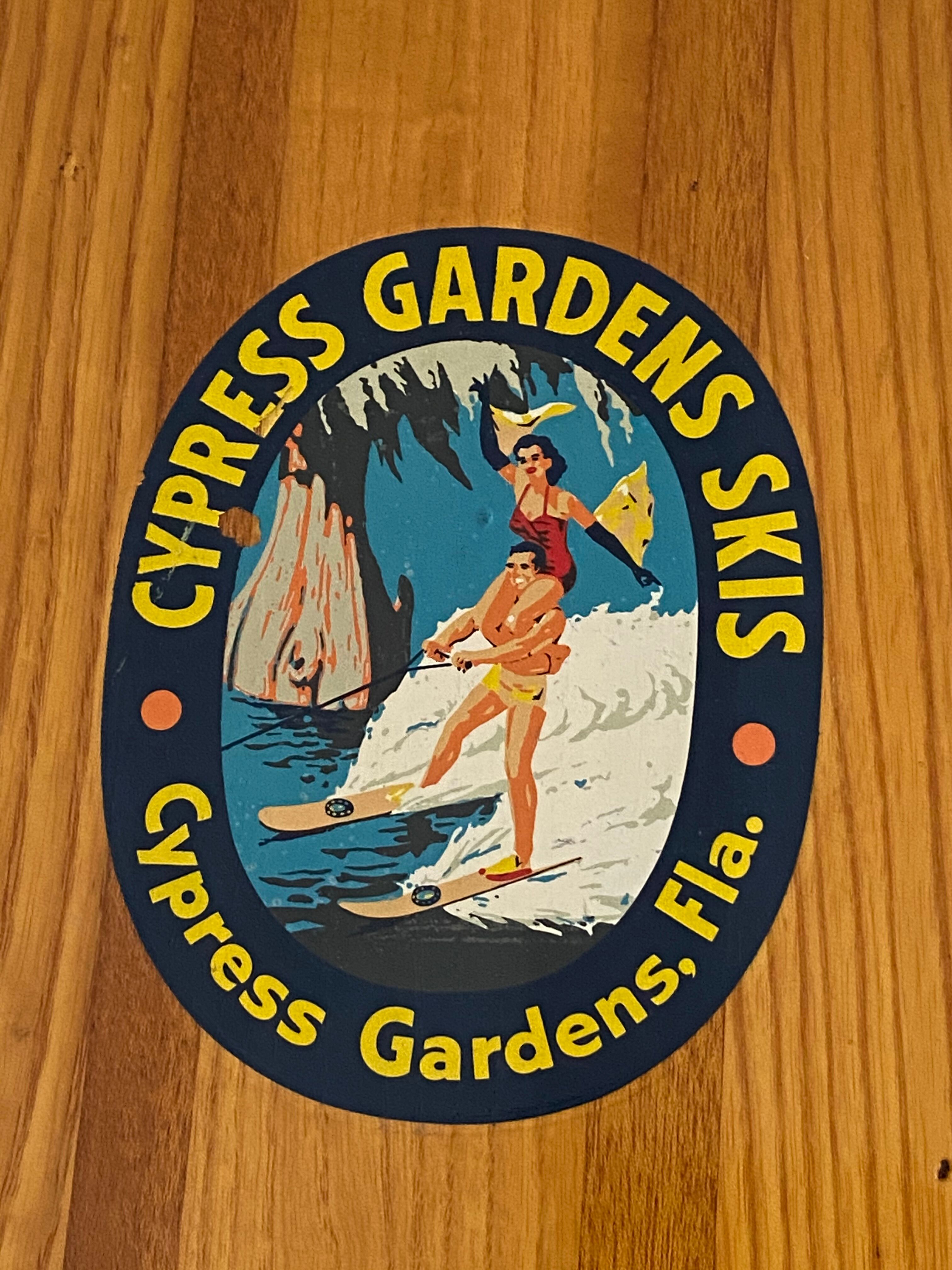 Wooden water ski pair