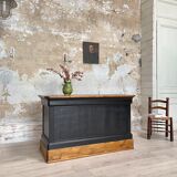 Solid wood box counter.