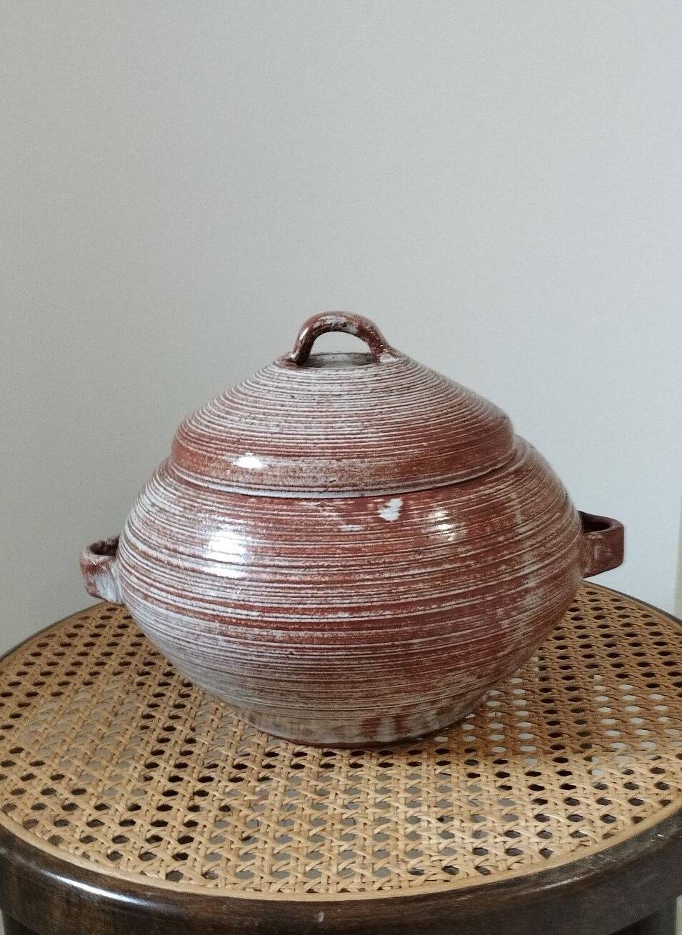 Soupière en grés vernissé en Biot - pièce de forme vintage