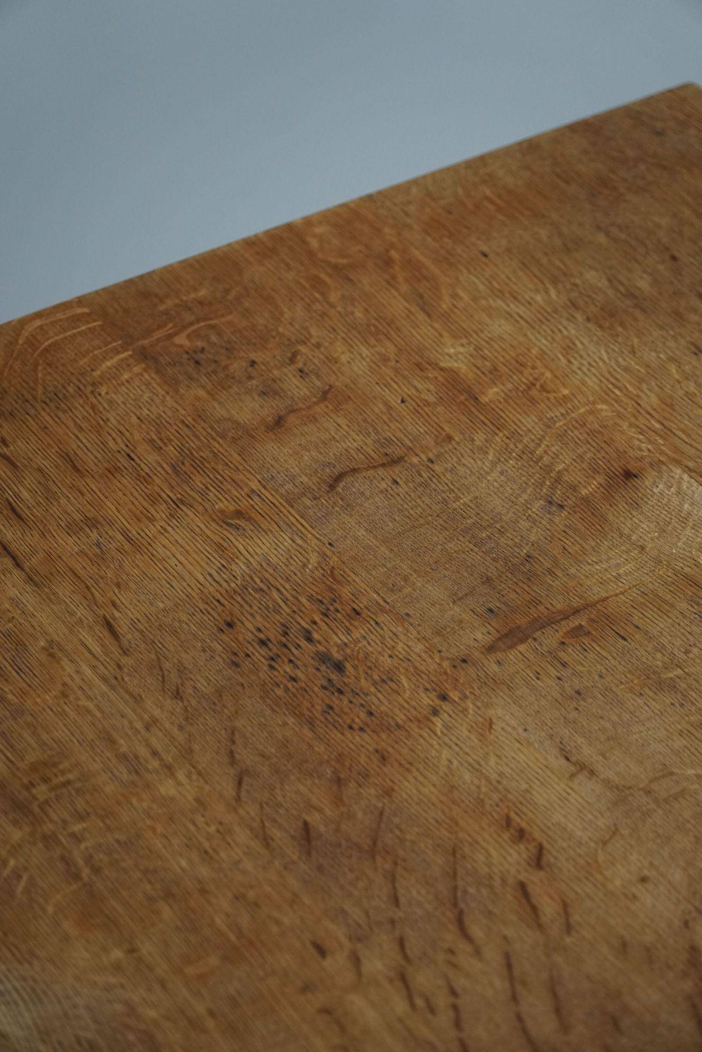 Danish mid-century folding side table in oak, Henning Kjærnulf, 1960s.