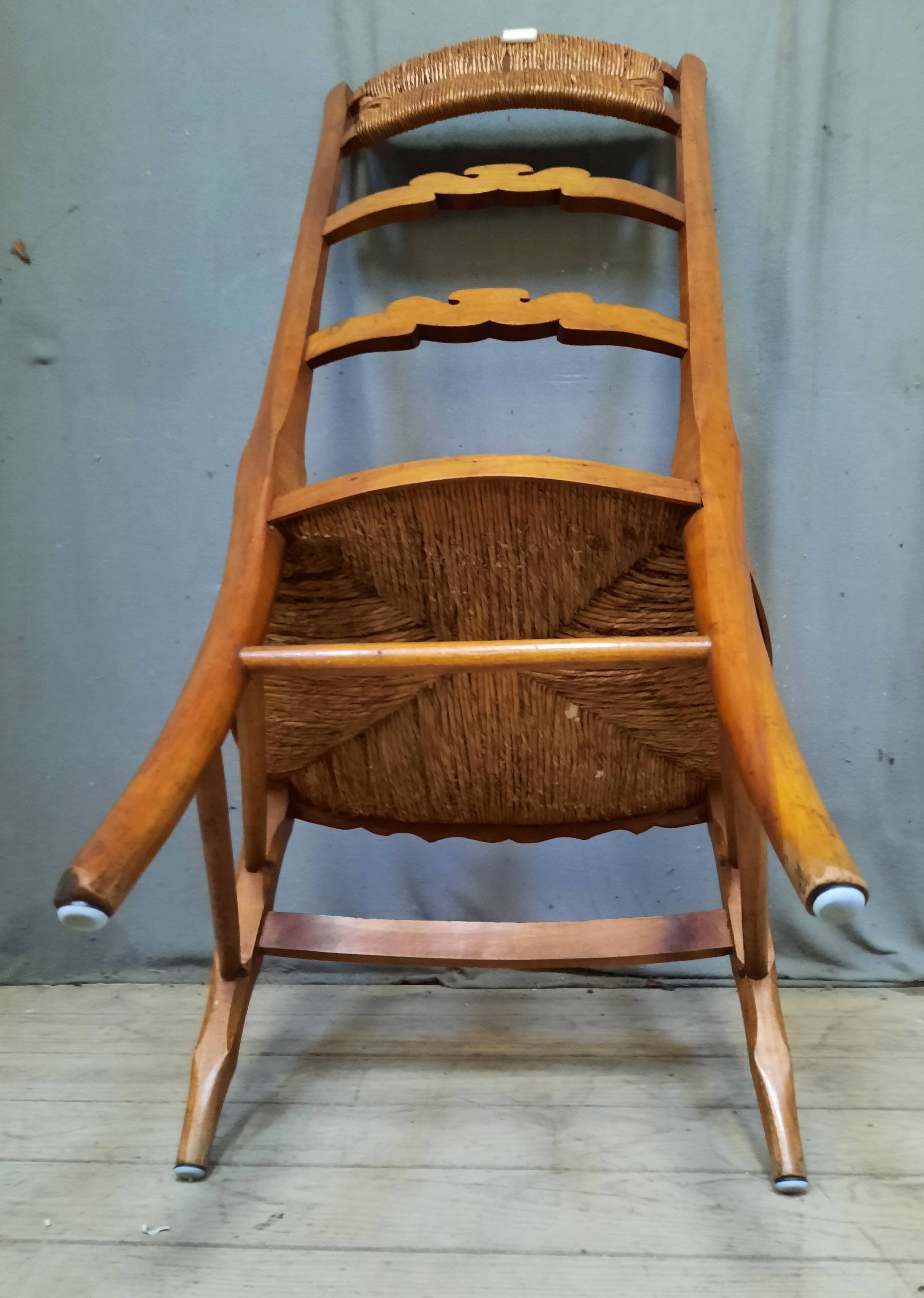 Straw fireside chair