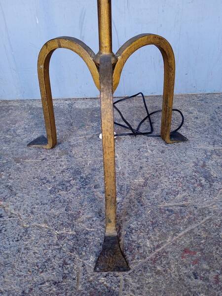 Brutalist beaten iron floor lamp ep 1940/50