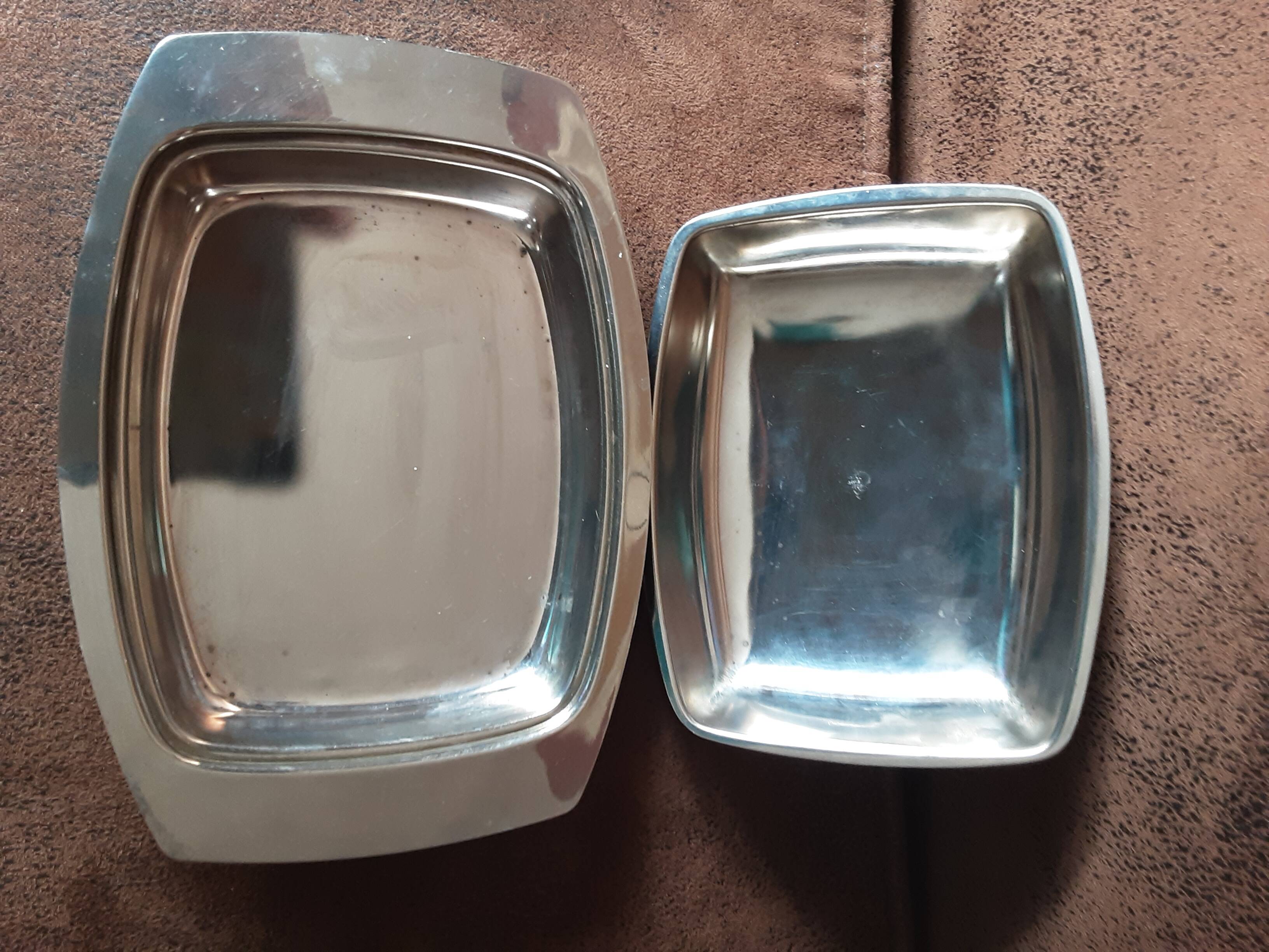 Vintage metal butter dish