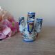 Old small flower vase, Rouen earthenware, hand-painted, miniature vase
