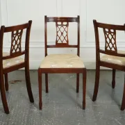 Chaises de Salle à Manger Hepplewhite avec Sièges Rembourrés Crème de Bevan Funnell, Set de 5