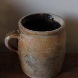 Large round terracotta pot with handle