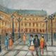 Michel Pabois : Paris, la place Vendôme, huile sur toile originale signée