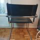 Black leather cantilever chair with chrome steel – Modernist design