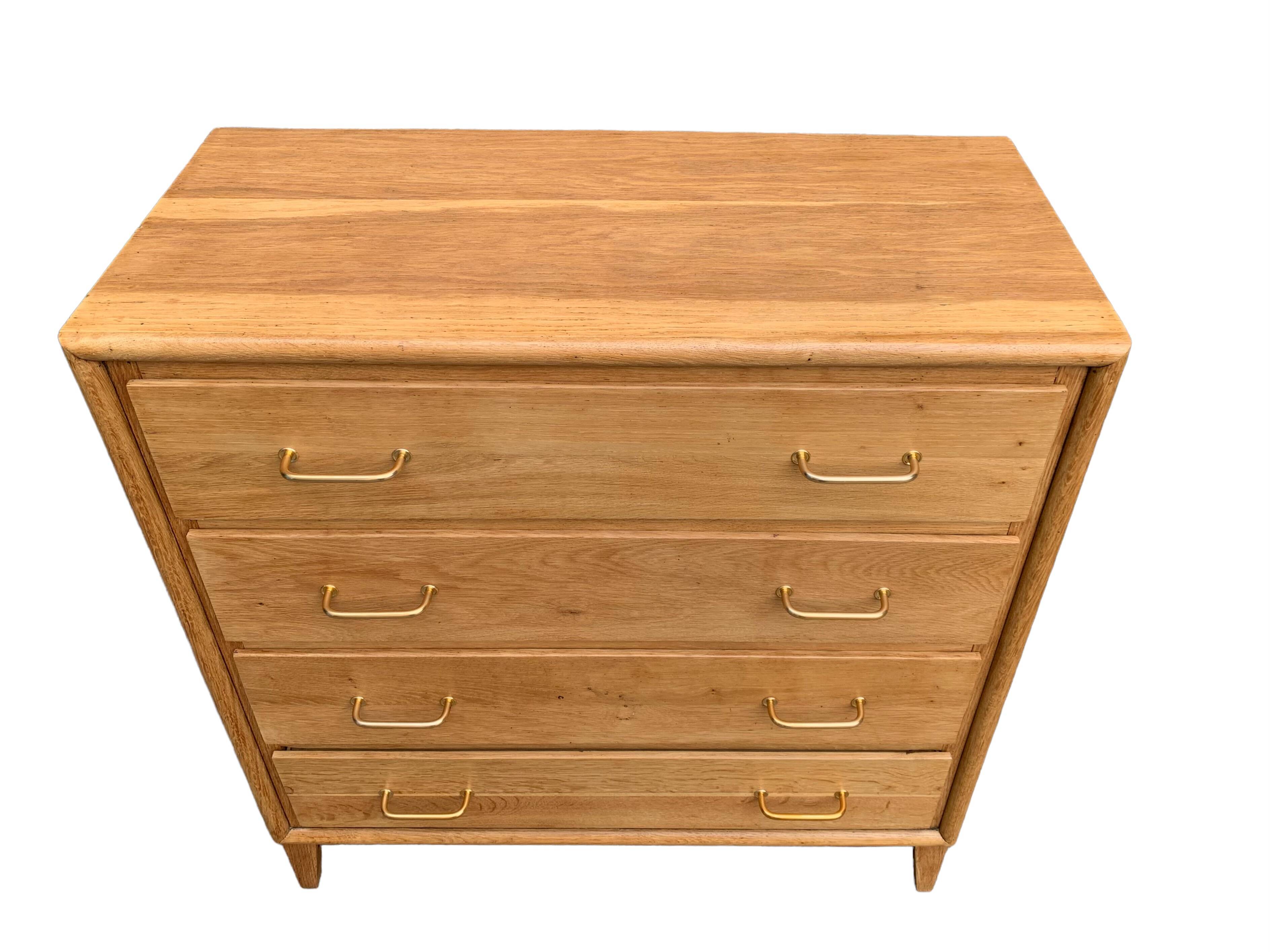 Commode pieds compas et chêne brut massif  1960