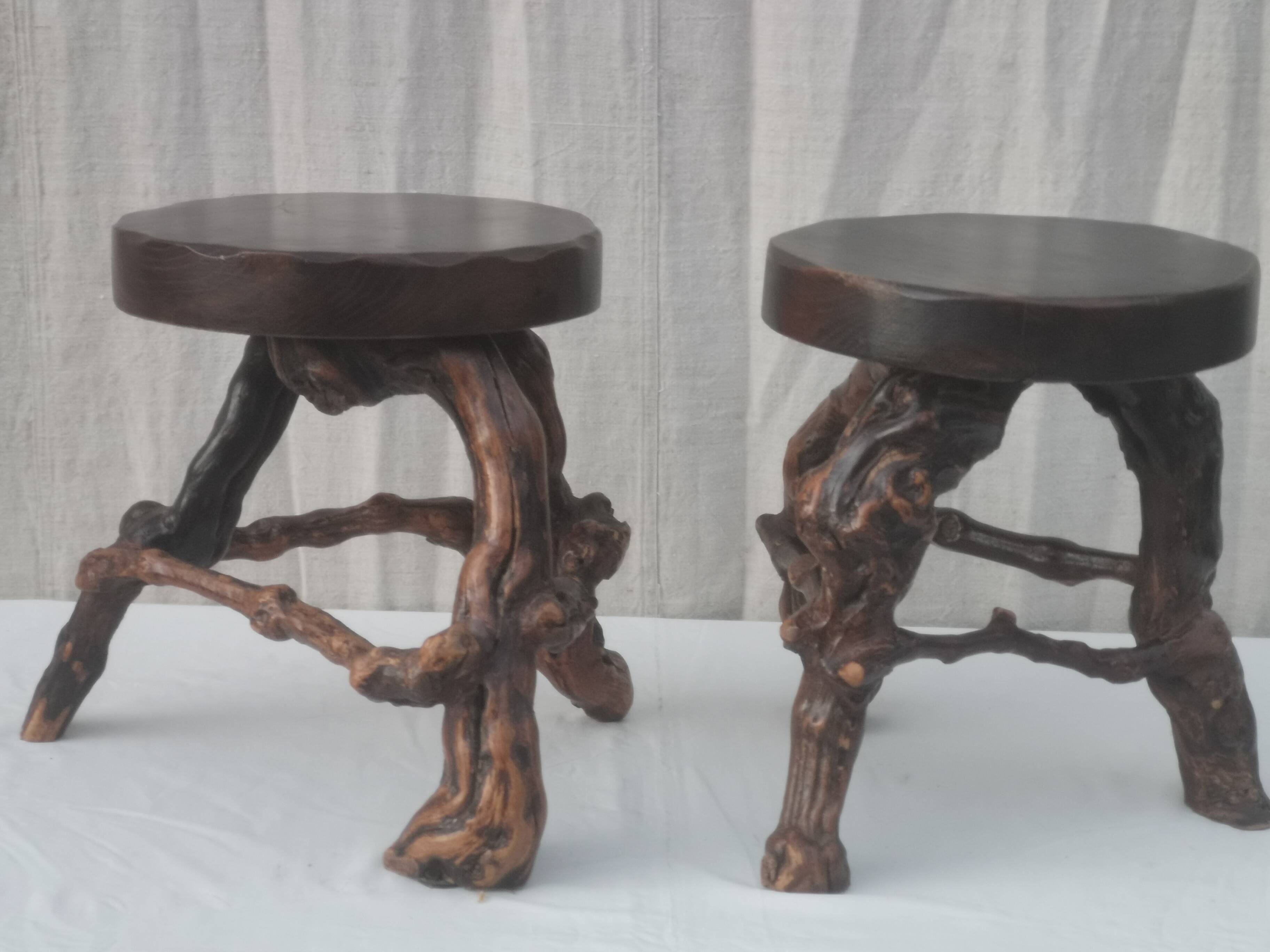 Pair of “brutalist” stools