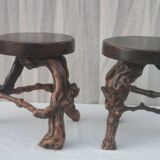Pair of “brutalist” stools