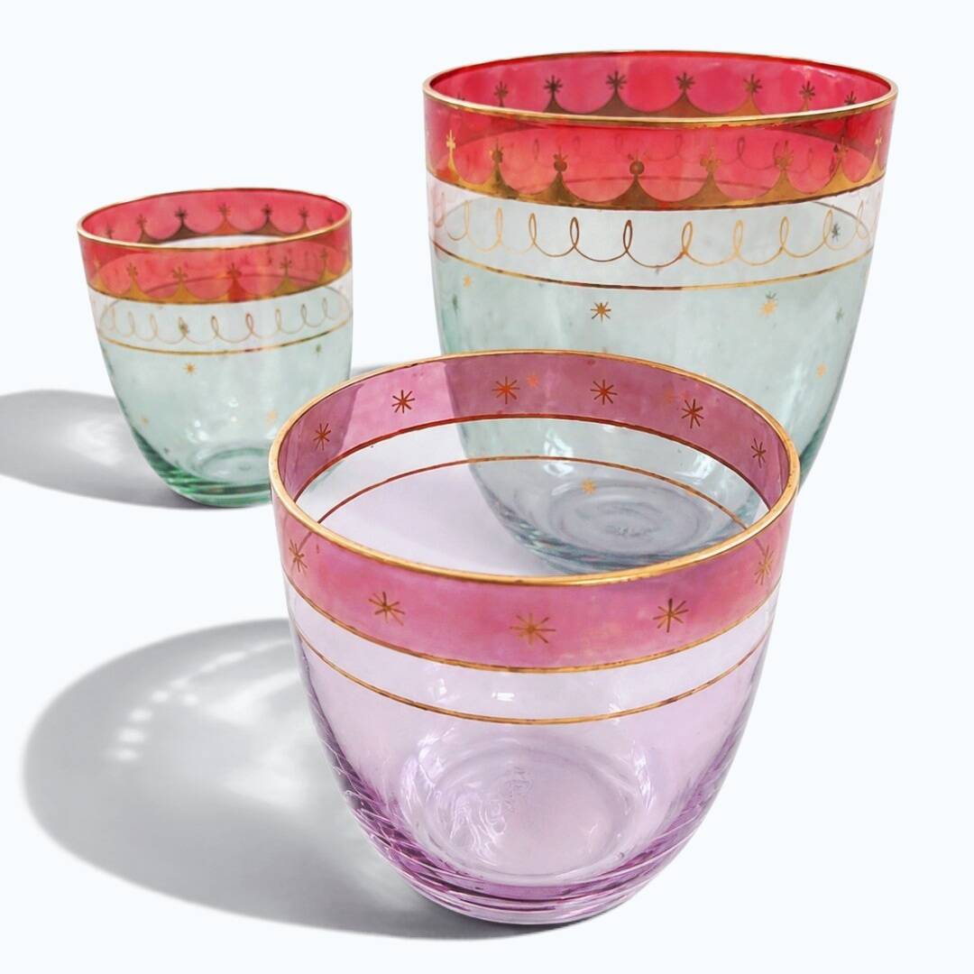 Set of 3 Chopard Vintage Vases/Pots – Fine Crystal and Gold
