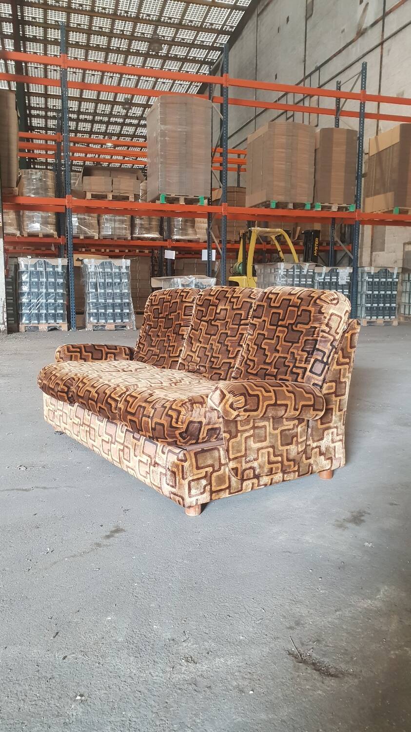 1970s velvet convertible sofa