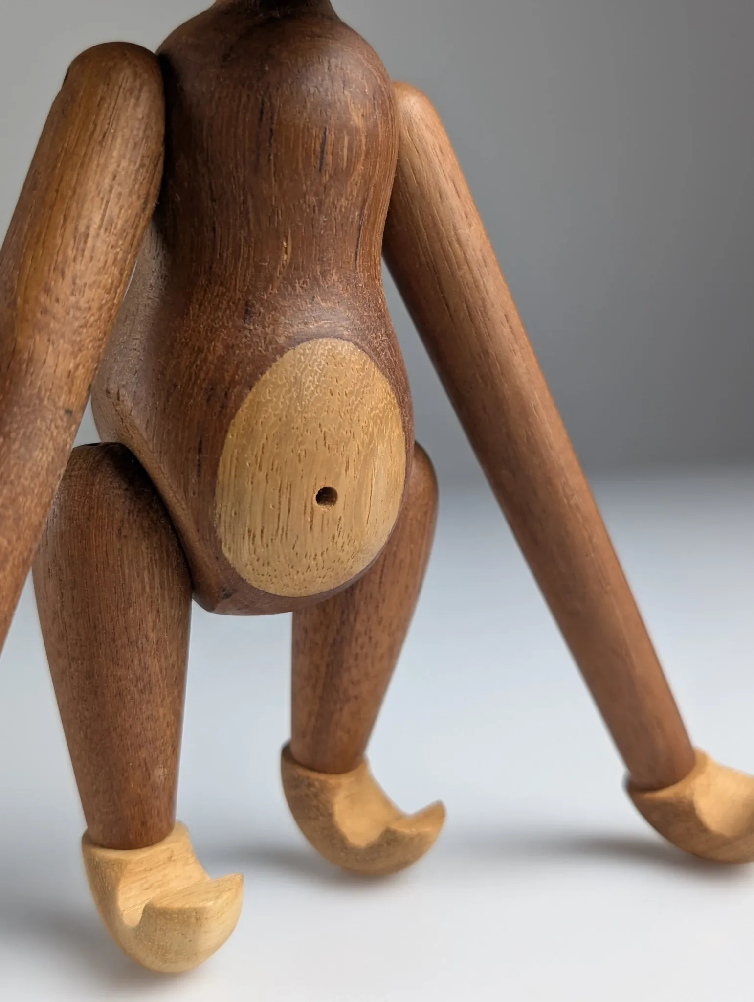 Large two-tone wooden monkey figure by Kay Bojesen, Danish design from the 20th century