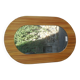 Vintage oval bamboo rattan mirror from the 1980s