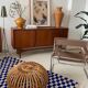 70s-style white checkerboard berber carpet in style 250 X 150