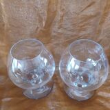 2 large glasses with cristal daum cognac (14cm)