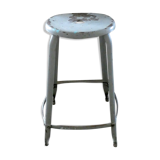 Nicolle workshop high stool in gray metal
