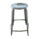 Tabouret haut d'atelier Nicolle en métal gris