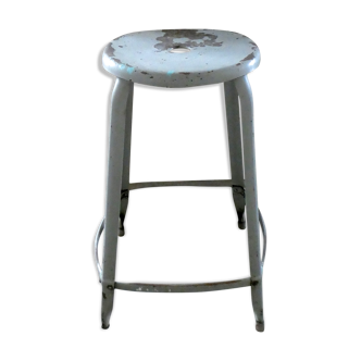 Nicolle workshop high stool in gray metal