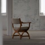 Henning Kjærnulf, Oak and lambswool armchair, "Kurul" model, Mid-century, 1960s