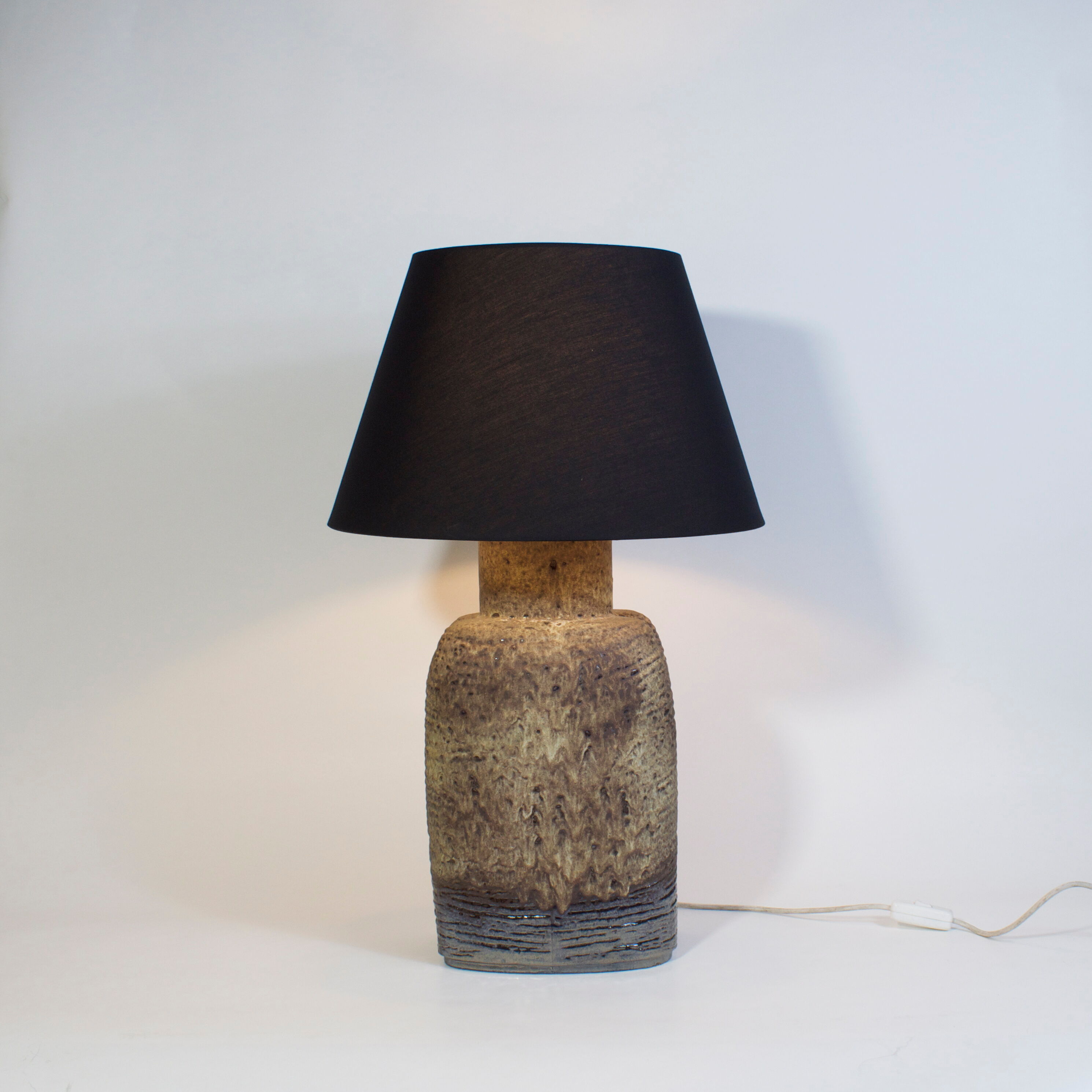 Vintage ceramic lamp and enamel by Kaiser Leuchten, Germany 1969