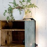 Factory locker cabinet, wood and green