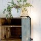 Factory locker cabinet, wood and green