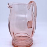 Rounded pink glass decanter