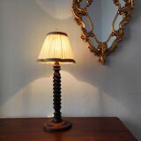 French vintage turned wooden lamp from the 40s-50s.