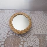 Small oval wicker mirror
