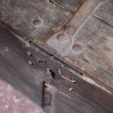 Old wooden chest with fittings, corsair chest, storage chest