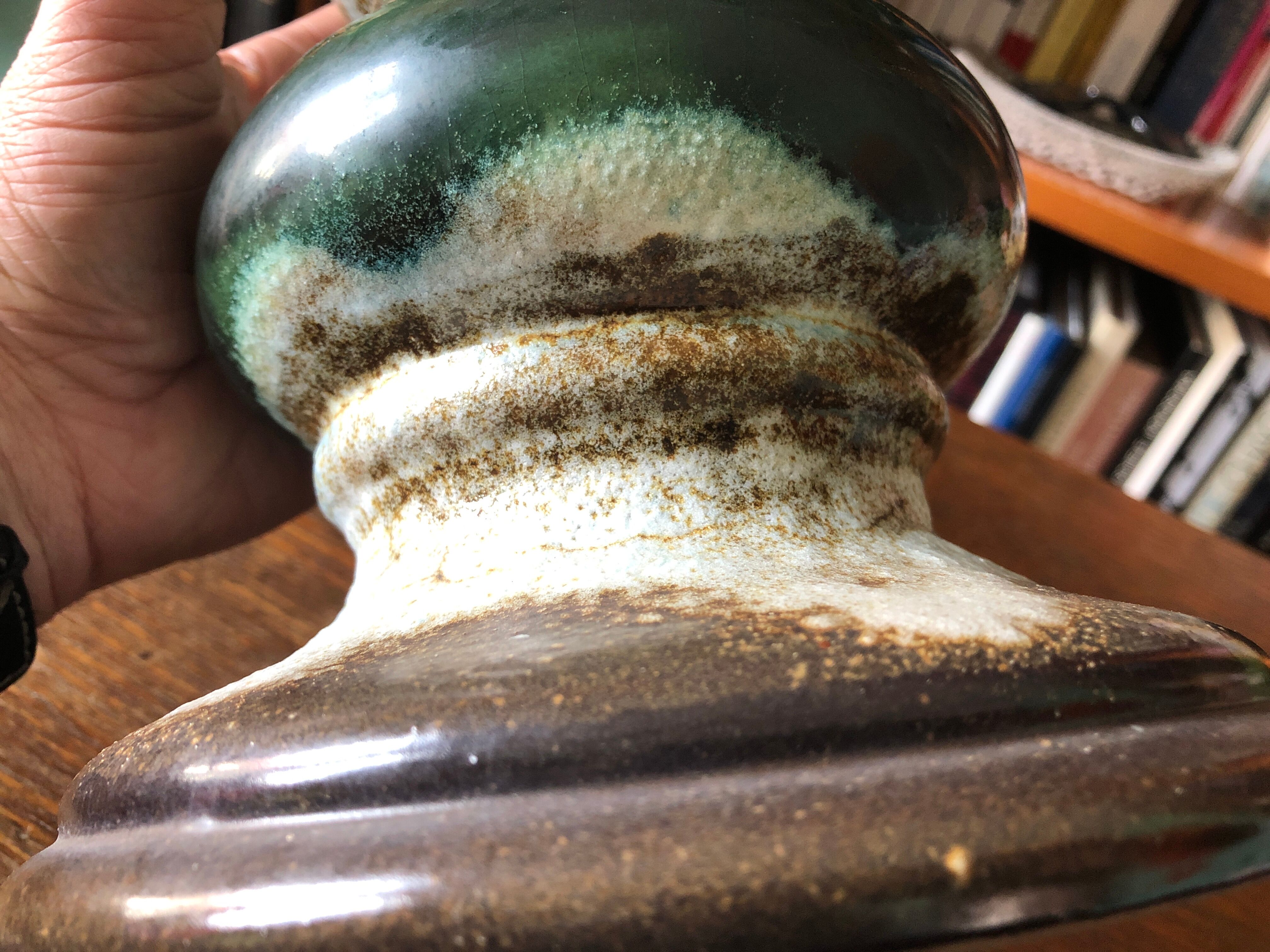 Green Lava ceramic lamp foot circa 1960