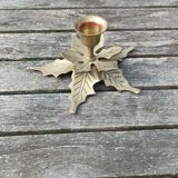 Golden metal candle holder