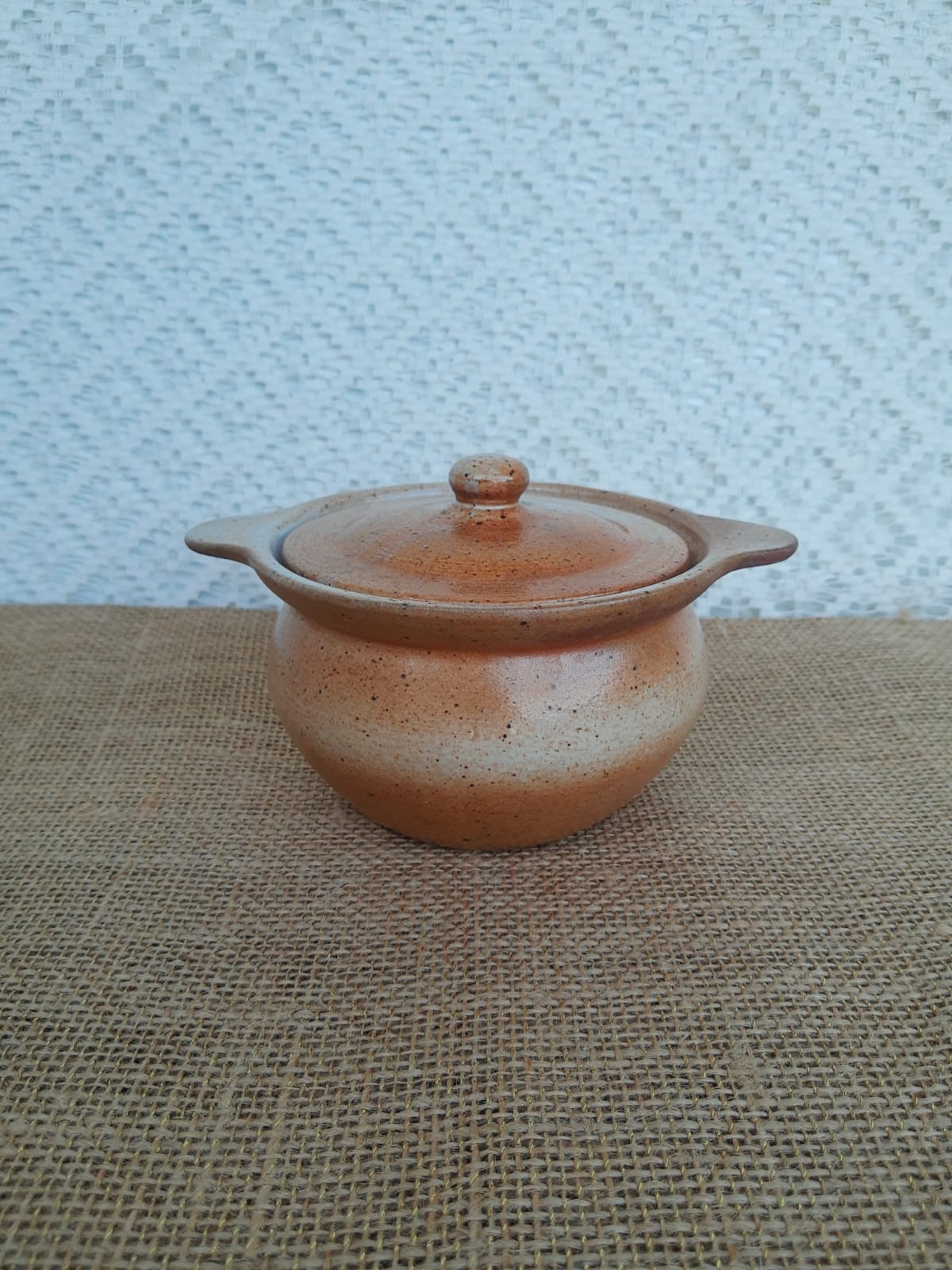 Eared pot, marsh sandstone sugar bowl