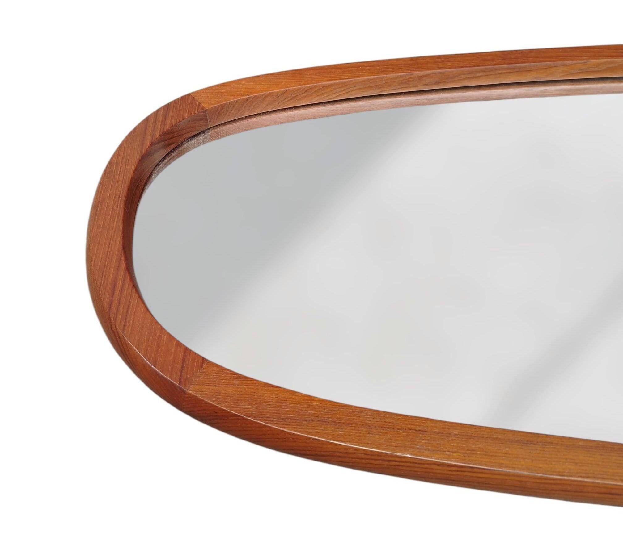 Teak wall mirror, organic shape, Denmark 1960s