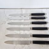 Silver and ebony table knives, stainless steel blade, Louis XVI style