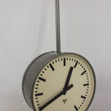 Double sided railway clock from pragotron, 1970