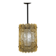Lampe pendentive en verre doré Orrefors des années 1970