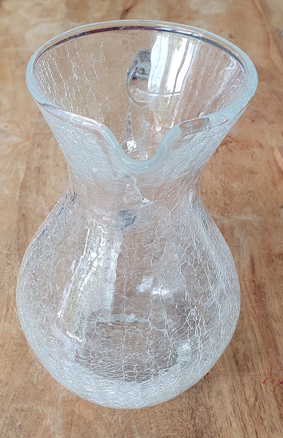 Cracked glass pitcher