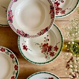 Set of 6 mismatched vintage soup plates