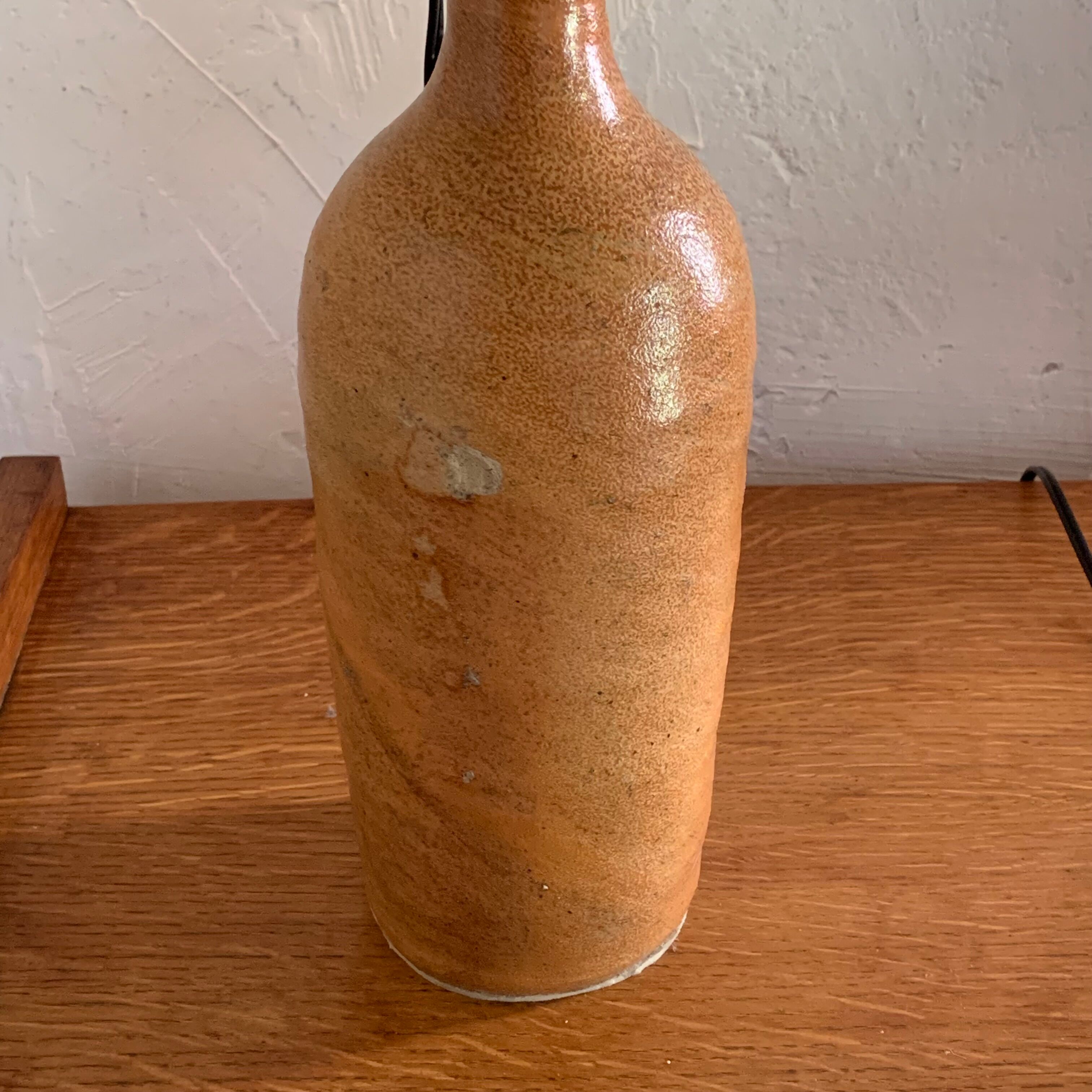 Vintage table lamp in glazed stoneware