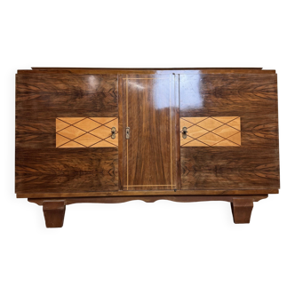 Superb Art Deco period sideboard in mahogany and light wood circa 1925