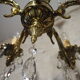 Bronze chandelier and faceted crystal stamps