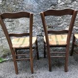 Set of 6 straw bistro chairs